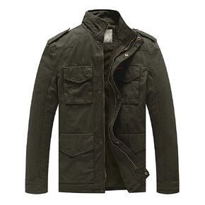 WenVen Men's Lightweight Military Style Jacket Twill Cotton Windbreaker in Saudi Arabia