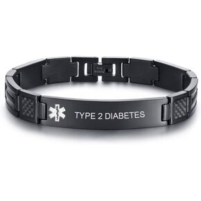 VNOX Free Custom Engraving-Unisex 2 Tone Brushed Stainless Steel Emergency Medical Alert ID Adjustable Bracelet Wristband in Saudi Arabia