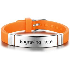 Personalized Bracelet Silicone Medical Bracelet Sport Emergency ID Bracelet for Men Women Kids Free Engraving Waterproof ID Alert Bracelets in Kuwait