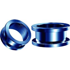 Pair of 316L Surgical Steel Dark Blue Anodized Screw-fit Piercing Jewelry Ear Stretching Lobe Plugs flesh Tunnel Earring in Saudi Arabia