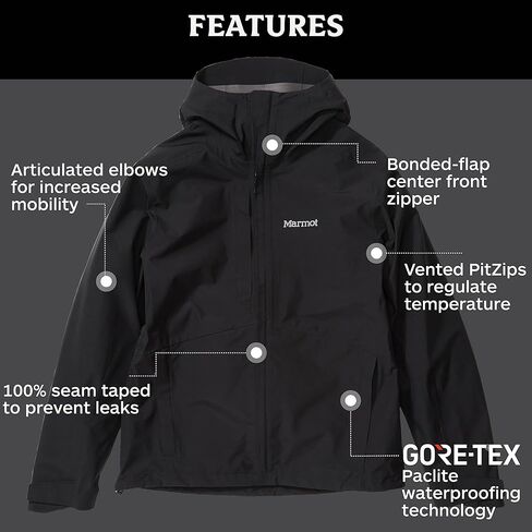 سترة المطر الرجالية البسيطة GoreTex المقاومة للماء من Marmot in Kuwait