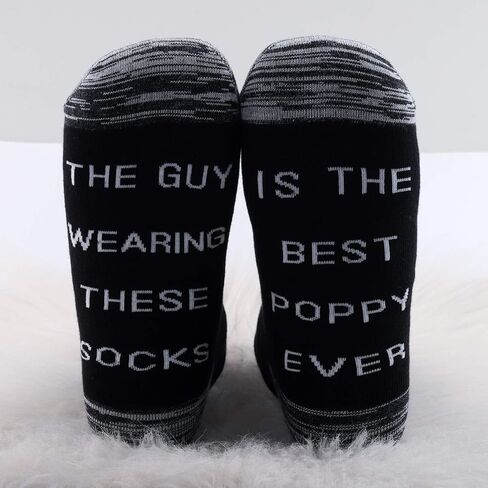 JXGZSO 2 Pairs Poppy Gift The Guy Wearing These Socks Is The Best Poppy Ever Socks Fathers Day Present Birthday Gift in Saudi Arabia