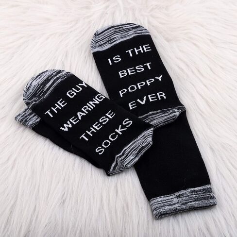 JXGZSO 2 Pairs Poppy Gift The Guy Wearing These Socks Is The Best Poppy Ever Socks Fathers Day Present Birthday Gift in Saudi Arabia
