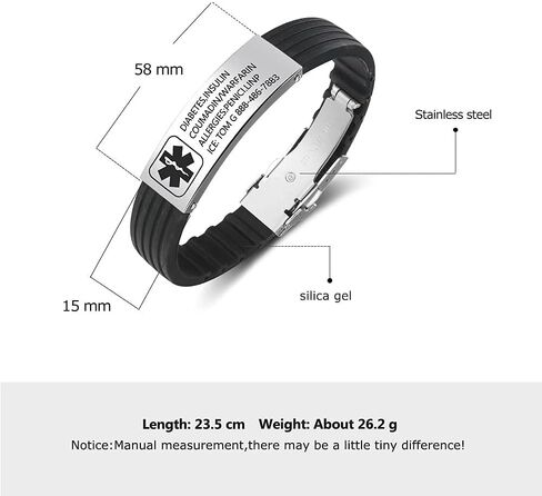 Personalized Bracelet Silicone Medical Bracelet Sport Emergency ID Bracelet for Men Women Kids Free Engraving Waterproof ID Alert Bracelets in Saudi Arabia