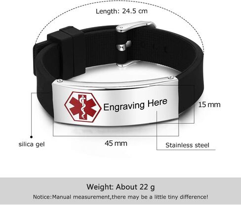 Personalized Bracelet Silicone Medical Bracelet Sport Emergency ID Bracelet for Men Women Kids Free Engraving Waterproof ID Alert Bracelets in Saudi Arabia