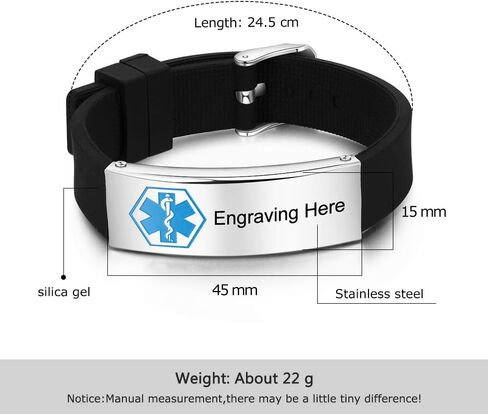 Personalized Bracelet Silicone Medical Bracelet Sport Emergency ID Bracelet for Men Women Kids Free Engraving Waterproof ID Alert Bracelets in Saudi Arabia