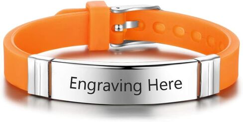 Personalized Bracelet Silicone Medical Bracelet Sport Emergency ID Bracelet for Men Women Kids Free Engraving Waterproof ID Alert Bracelets in Kuwait