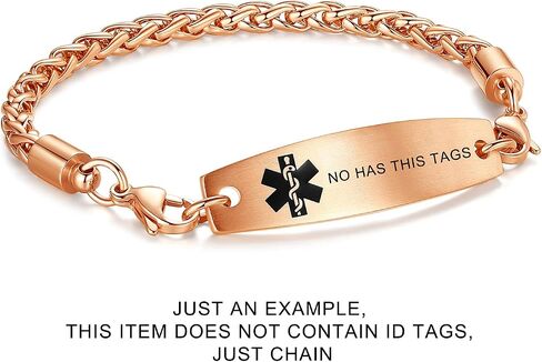 LinnaLove-Stainless Steel Wheat Chain lnterchangeable Medical Alert Bracelets - (Just Chain) in Kuwait