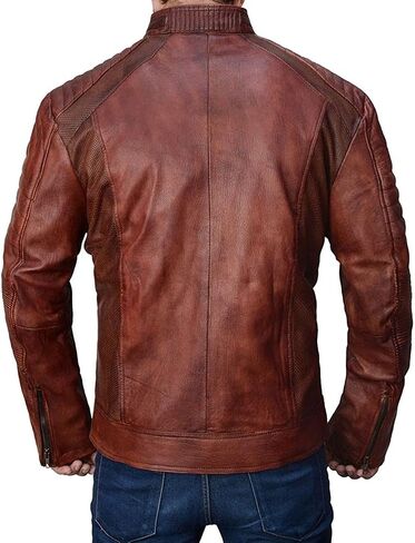 Mens Vintage Cafe Racer Motorcycle Rider Classic Biker Leather Jacket Collection in Kuwait