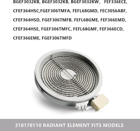 318178110 عنصر الموقد السطحي لـ Frigi-daire 6 بوصات عنصر تسخين مشع لسطح الموقد 1200 وات قطعة استبدال # 316010205، 318198846، 318198830، AP3960308، 1197487، 316010200، 316010203، 31604 9600 in Saudi Arabia