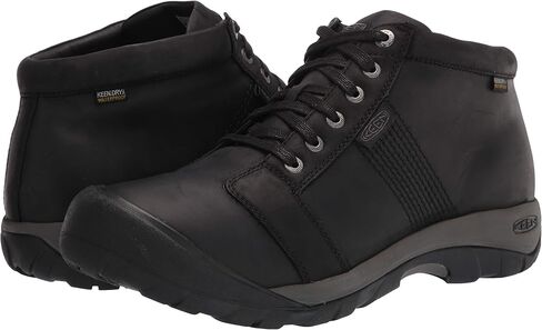 KEEN Men's Austin Mid Height Waterproof Casual Ankle Boot, Black/Black, 12 in Saudi Arabia