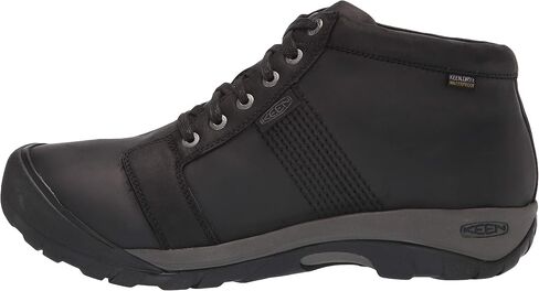 KEEN Men's Austin Mid Height Waterproof Casual Ankle Boot, Black/Black, 12 in Saudi Arabia