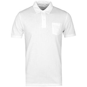 Sunspel Short Sleeve MPOL-1026 Riviera Polo Shirt T-Shirt in White in Saudi Arabia