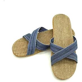 Unisex Home Slippers Flax Men and Women House Slipper Open-Toe Breathable in Saudi Arabia