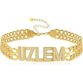 Name Bracelet Personalized for Women Charm Bracelet 18K Gold Plated Cuff Bracelets with Heart Custom Nameplate with Any Words Jewelry Gift for Teen Girls in Saudi Arabia