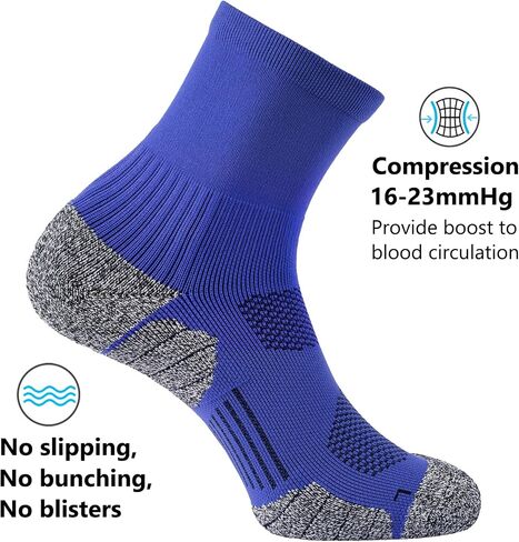 CWVLC Compression Athletic Quarter Socks Cushioned for Men Women Kids in Saudi Arabia