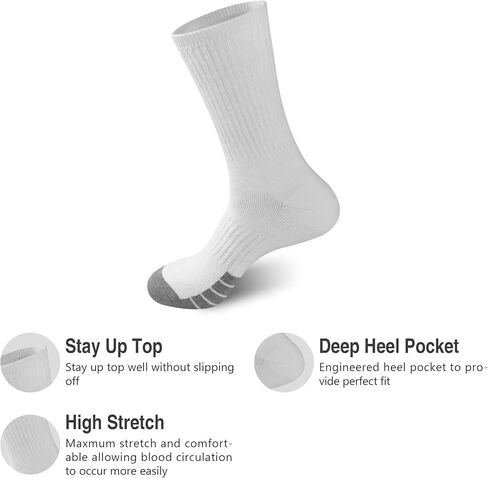 GKX Men's Cotton Athletic Moisture Control Heavy Duty Work Boot Cushion Crew Socks Multi Pack in Saudi Arabia