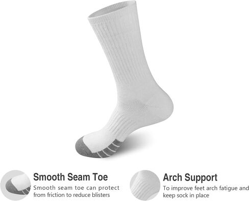 GKX Men's Cotton Athletic Moisture Control Heavy Duty Work Boot Cushion Crew Socks Multi Pack in Saudi Arabia