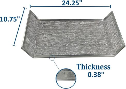 Air Filter Factory Replacement For 00368814, 00413656, 19-08-279, 19-09-740, 19-19-265, 368814, 413656 Aluminum Mesh Grease Wing U-Shaped Range Hood Filter 10-3/4 X 24-1/4 X 3/8 Inches With 3" Wings in Saudi Arabia