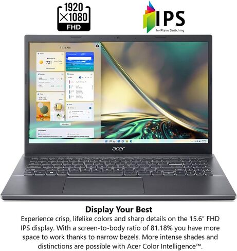 Acer Aspire 5 A515-56-33C0 Laptop | 15.6" FHD IPS | 11th i3-1115G4 |4GB DDR4 |128GB NVMe SSD|Win 11 Home in S Mode 15.6" Protective Laptop Sleeve, Easy Access Outside Zipper Pocket in Kuwait