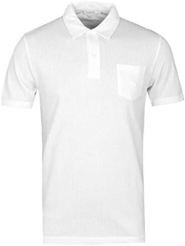 Sunspel Short Sleeve MPOL-1026 Riviera Polo Shirt T-Shirt in White in Saudi Arabia