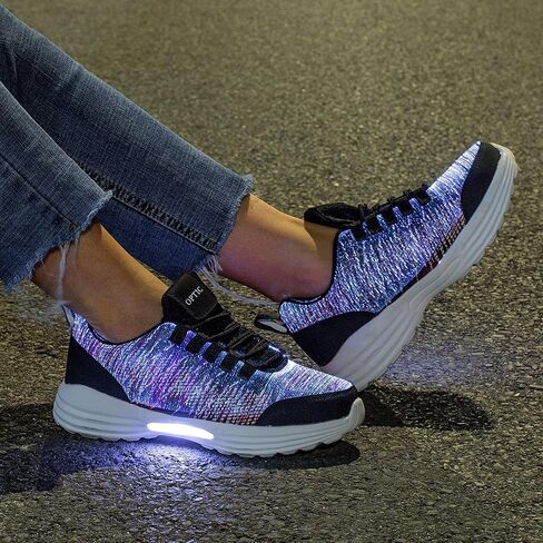 أحذية PYYIQI من الألياف الضوئية LED تضيء أحذية رياضية للنساء والرجال أحذية وامضة للمدربين المضيئة للمهرجانات، والكريسماس، والهالوين، وحفلات رأس السنة الجديدة مع شحن USB، in Kuwait