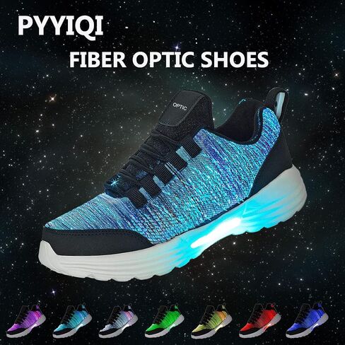 أحذية PYYIQI من الألياف الضوئية LED تضيء أحذية رياضية للنساء والرجال أحذية وامضة للمدربين المضيئة للمهرجانات، والكريسماس، والهالوين، وحفلات رأس السنة الجديدة مع شحن USB، in Kuwait