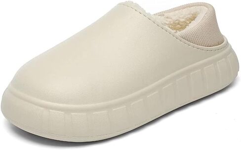 Jakcuz Womens Mens Slippers Waterproof Winter Warm Comfort Fuzzy Plush Lining Slip on Home House Platform Shoes Indoor Outdoor for Unisex in Saudi Arabia