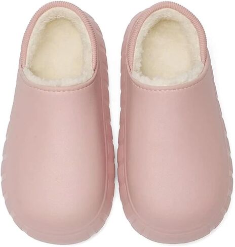 شباشب Jakcuz للسيدات والرجال مقاومة للماء للشتاء الدافئ والراحة وبطانة من القطيفة سهلة الارتداء في المنزل والمنزل أحذية داخلية وخارجية للجنسين in Kuwait