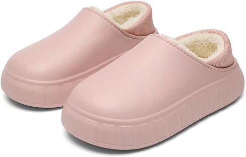 شباشب Jakcuz للسيدات والرجال مقاومة للماء للشتاء الدافئ والراحة وبطانة من القطيفة سهلة الارتداء في المنزل والمنزل أحذية داخلية وخارجية للجنسين in Kuwait