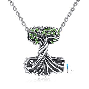 Tree of Life Urn Necklaces for Ashes Sterling Silver Celtic Knot Moon Tree of Life Cremation Jewelry for Ashes Memory Jewelry for Women Men in Saudi Arabia