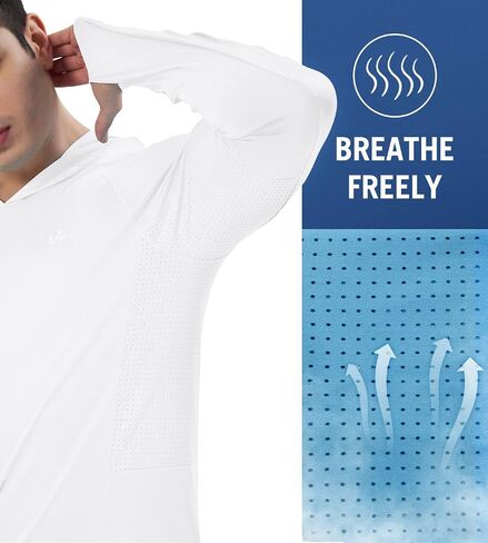 Ewedoos UPF 50+ Rash Guard for Men Swim Shirts for Men UV Sun Protection Fishing Shirts for Men Long Sleeve Sun Shirts in Saudi Arabia