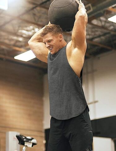 COOFANDY Men's 3 Pack Workout Tank Tops Sleeveless Gym Shirts Bodybuilding Fitness Muscle Tee Shirts in Kuwait