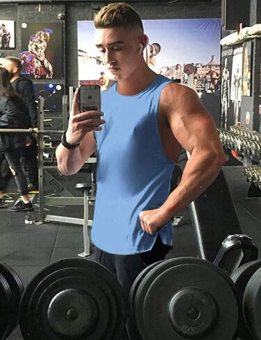 COOFANDY Men's 3 Pack Workout Tank Tops Sleeveless Gym Shirts Bodybuilding Fitness Muscle Tee Shirts in Kuwait