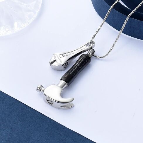 constantlife Hammer Wrench Urn Necklace for Ashes Cremation Memorial Pendant Stainless Steel Custom Keepsake Jewelry Gift for Women Men in Saudi Arabia