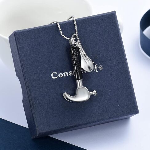 constantlife Hammer Wrench Urn Necklace for Ashes Cremation Memorial Pendant Stainless Steel Custom Keepsake Jewelry Gift for Women Men in Saudi Arabia