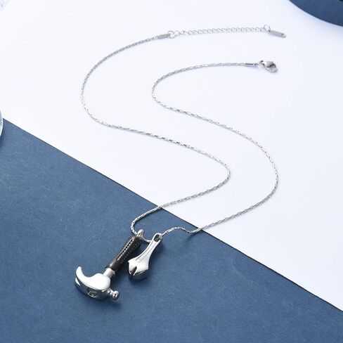 constantlife Hammer Wrench Urn Necklace for Ashes Cremation Memorial Pendant Stainless Steel Custom Keepsake Jewelry Gift for Women Men in Saudi Arabia