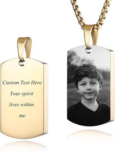 INBLUE Personalized Cremation Urn Necklace for Ashes Custom Photo/Text/Date Cremation Jewelry Personalized Gifts for Men Women Dog Memorial Gifts Stainless Steel Pendant in Saudi Arabia