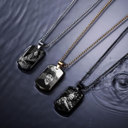 INBLUE Personalized Cremation Urn Necklace for Ashes Custom Photo/Text/Date Cremation Jewelry Personalized Gifts for Men Women Dog Memorial Gifts Stainless Steel Pendant in Saudi Arabia