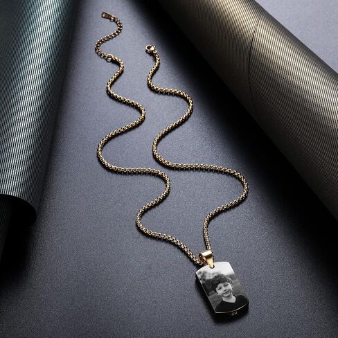 INBLUE Personalized Cremation Urn Necklace for Ashes Custom Photo/Text/Date Cremation Jewelry Personalized Gifts for Men Women Dog Memorial Gifts Stainless Steel Pendant in Saudi Arabia