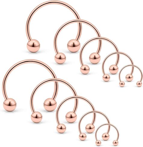 SCERRING 10 قطعة 20 جرام من الفولاذ المقاوم للصدأ حدوة الحصان الحاجز الدائري حلقات الأنف هوب اللولب Daith الغضروف الزنمة أقراط الحاجب هيئة ثقب المجوهرات 6-14 مللي متر in Kuwait