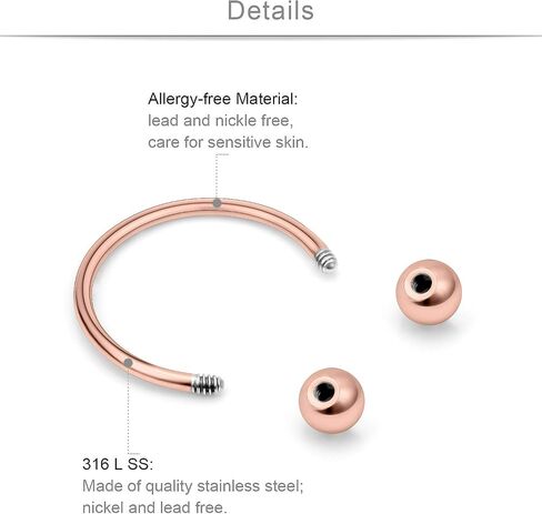 SCERRING 10 قطعة 20 جرام من الفولاذ المقاوم للصدأ حدوة الحصان الحاجز الدائري حلقات الأنف هوب اللولب Daith الغضروف الزنمة أقراط الحاجب هيئة ثقب المجوهرات 6-14 مللي متر in Kuwait