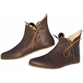 Medieval Leather boots, natural leather brown handmade historical shoes, viking etno boots. in Kuwait