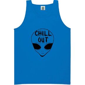 zerogravitee Chill Out - Alien Face Bright Neon Tank Top in Kuwait