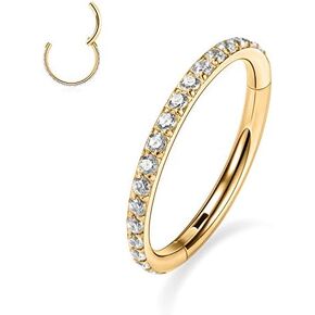 GAGABODY Grade 23 Titanium 6mm to 14mm Body Piercing Rings for Nose Ear Lip Septum Conch Daith Lobe Helix Tragus Cartilage 20G 18G 16G 14G Hinged Clicker in Saudi Arabia