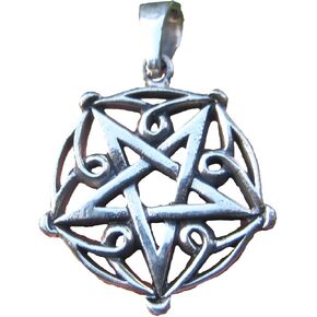 925 Sterling Silver Wicca Inverted Pentagram Pendant Necklace A40 in Saudi Arabia