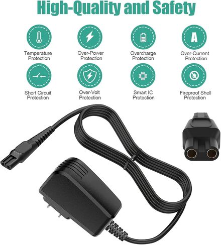 15V 0.36A Shaver Charger Cord Fit for Philips Norelco HQ8505 7000 5000 3000 9000 Series Electric Shaver Razor,Aquatec,Arcitec,Multigroom Beard Trimmer,Replacement Power Cord Adapter Supply for HQ8505 in Kuwait