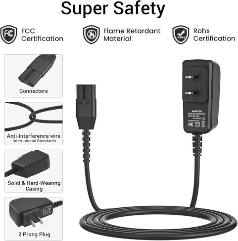 The Weed Whacker Nose and Ear Hair Trimmer Power Supply Charger Cord,Power Adapter Replacement Charger Fit for Manscaped Lawn Mower 3.0/2.0 Electric Groin Hair Trimmer Manscape. in Kuwait