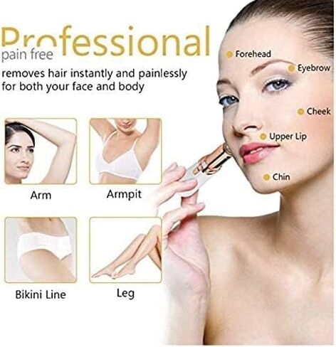 LA Beauty™ Hair Remover for Face, Women Facial Hair Trimmer, Great for Peach Fuzz, Chin, Upper Lip Hair, Ideal Gift for Women, Battery Included with Built-in LED Light (White)) in Saudi Arabia