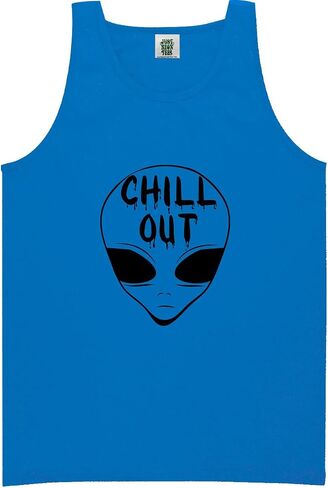 zerogravitee Chill Out - Alien Face Bright Neon Tank Top in Kuwait